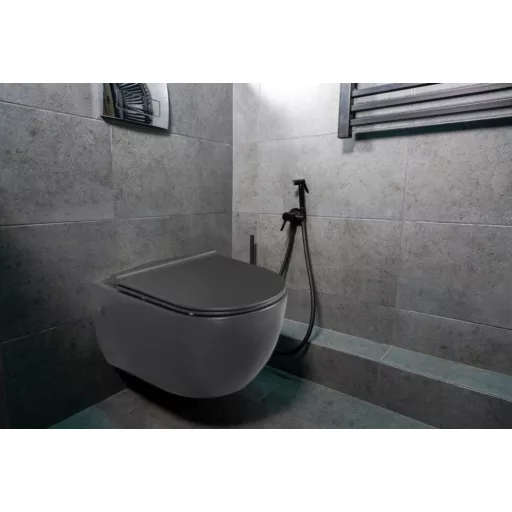 CeraStyle CITY fali WC - MATT FEKETE - rimless - perem nélküli