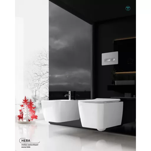 CeraStyle HERA fali WC - rimless - perem nélküli - rejtett szerelésű - 52 cm