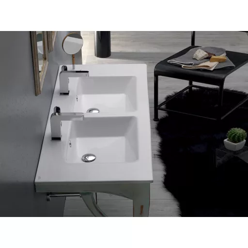 CeraStyle IBIZA - porcelán mosdókagyló - DUPLA - 121 x 51 cm