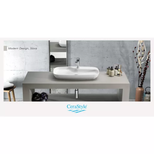 CeraStyle NOVA - PULTRA ültethető - Top Counter - porcelán mosdó - 70 x 43 cm