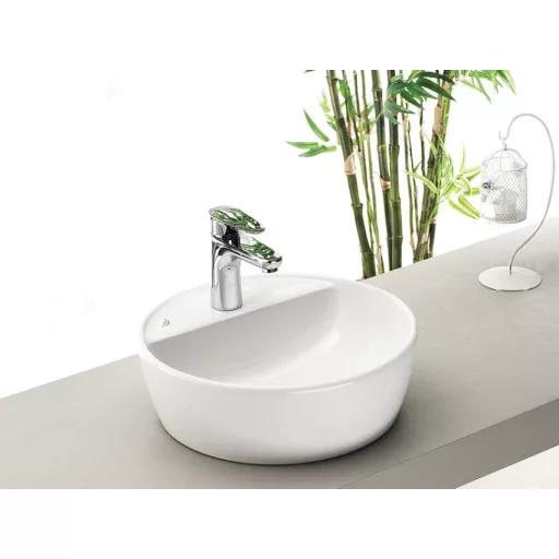 CeraStyle ONE - PULTRA ültethető - Top Counter - porcelán mosdó - csaplyukas -O Ø 42 cm