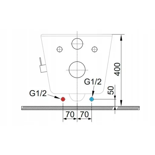 Sanovit AVVA fali WC - BEÉPÍTETT bidé funkcióval - rimless - perem nélküli - 53 cm