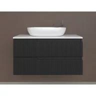   Piramida EURIDIKA fali fürdőszobabútor - mosdópult mosdó nélkül -2 fiókos - PINO FEKETE - 100 x 48 x 53 cm