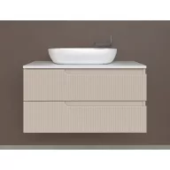   Piramida EURIDIKA fali fürdőszobabútor - mosdópult mosdó nélkül -2 fiókos - PINO BÉZS - 100 x 48 x 53 cm