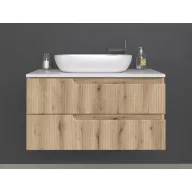   Piramida EURIDIKA fali fürdőszobabútor - mosdópult mosdó nélkül -2 fiókos - PINO TÖLGY - 100 x 48 x 53 cm