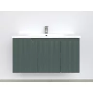   Piramida EURIDIKA fali fürdőszobabútor - műmárvány mosdóval -3 ajtós - PINO FEKZÖLDETE - 100 x 48 x 53 cm