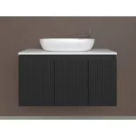   Piramida EURIDIKA fali fürdőszobabútor - mosdópult mosdó nélkül -3 ajtós - PINO FEKETE - 100 x 48 x 53 cm