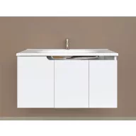   Piramida EURIDIKA fali fürdőszobabútor - műmárvány mosdóval - 3 ajtós - 100 x 48 x 53 cm