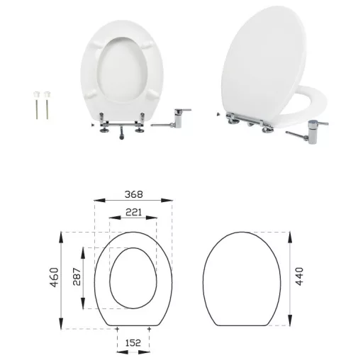 CR BIDÉS WC ülőke - hideg / melegvizes csapteleppel - Duroplast - 44 x 37 cm