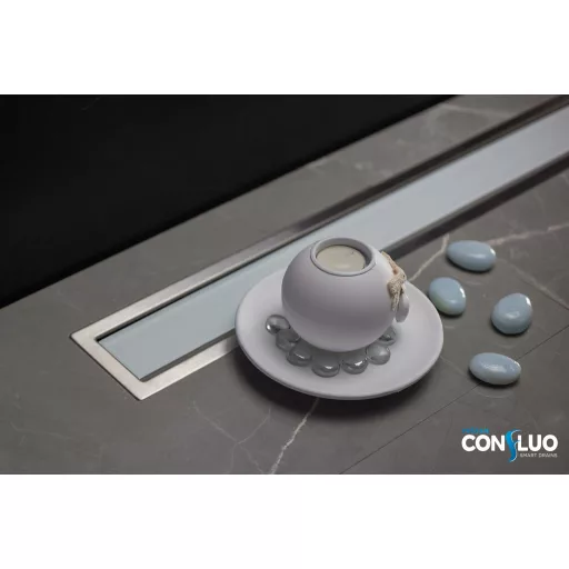 Pestan zuhanyfolyóka Confluo Premium Line fehér üveg 65 cm