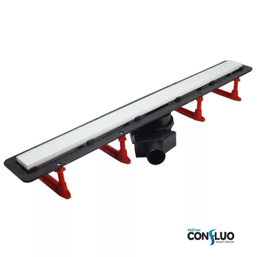 Pestan zuhanyfolyóka Confluo Frameless Line - keret nélküli - FEHÉR üveg 75 cm