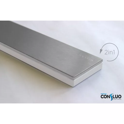 Pestan zuhanyfolyóka Confluo Frameless Line - keret nélküli - FEHÉR üveg 75 cm