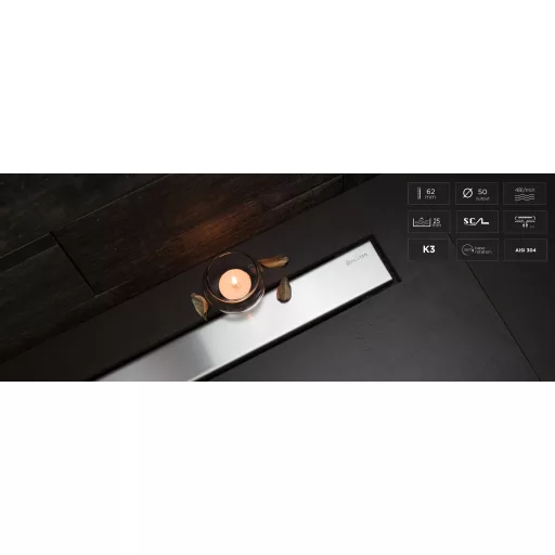 Pestan zuhanyfolyóka Confluo Frameless Line - keret nélküli - FEHÉR üveg 95 cm