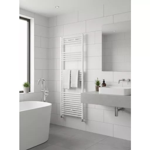 Törölközőszárító radiátor - Viva Platinum Therm - ÍVES - fehér - 600 x 1800 mm