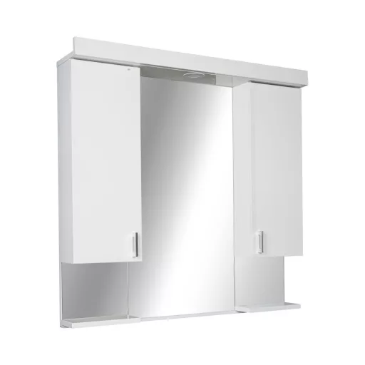 Viva STYLE Tükrös fürdőszobai szekrény LED világítással - DUPLA szekrénnyel - 100 x 97 x 17 cm