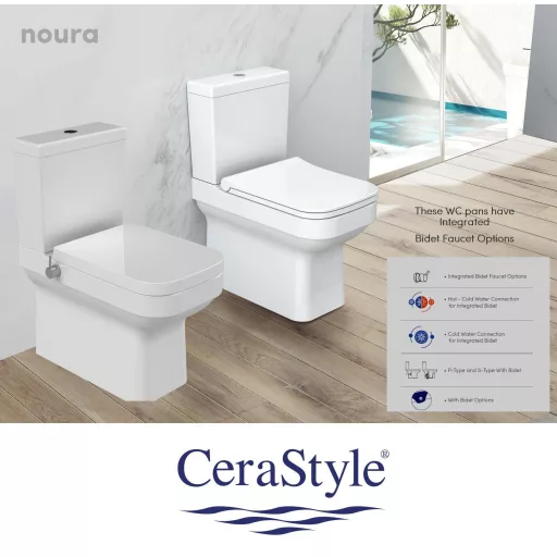CeraStyle NOURA monoblokk WC - BEÉPÍTETT bidé funkcióval