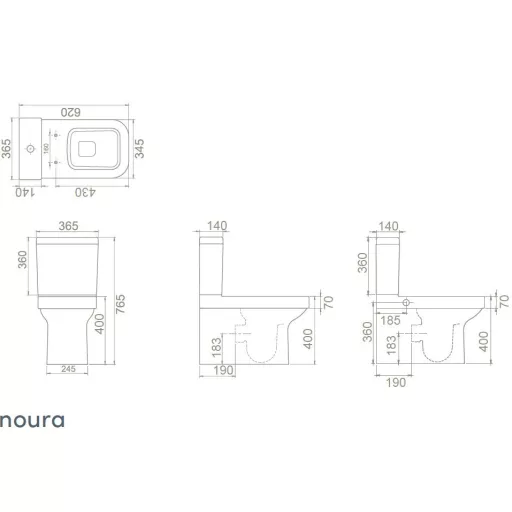 CeraStyle NOURA monoblokk WC - BEÉPÍTETT bidé funkcióval