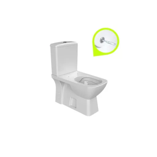 CeraStyle DURU monoblokk WC - BEÉPÍTETT bidé funkcióval -csaptelep nélkül -perem nélküli -mély öbl.