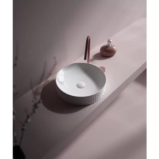 Sanovit SIENA - PULTRA ültethető - Top Counter - porcelán mosdó - O - Ø 44 cm