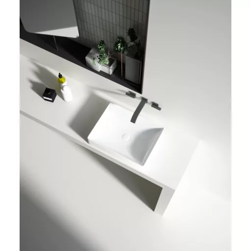 Sanovit SQUARE - PULTRA ültethető - Top Counter - porcelán mosdó -  - 50 x 38 cm