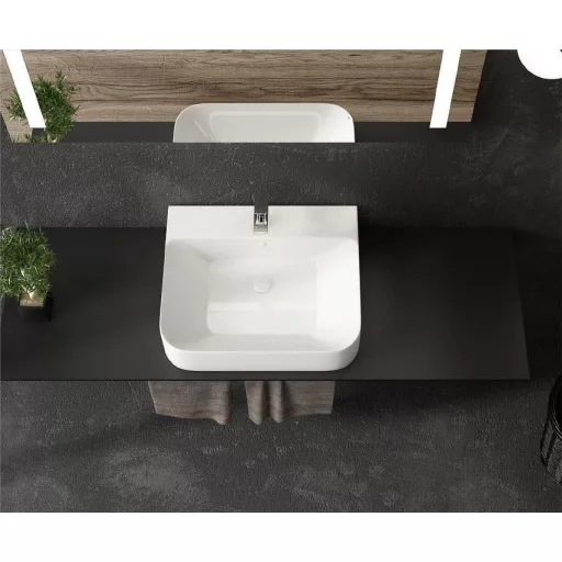 Sanovit ALLEERA - PULTRA ültethető - Top Counter - porcelán mosdó -  - 55 x 48 cm
