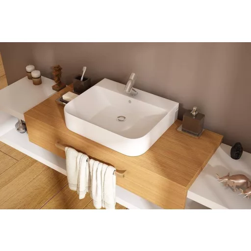Sanovit ALLEERA - PULTRA ültethető - Top Counter - porcelán mosdó -  - 55 x 48 cm