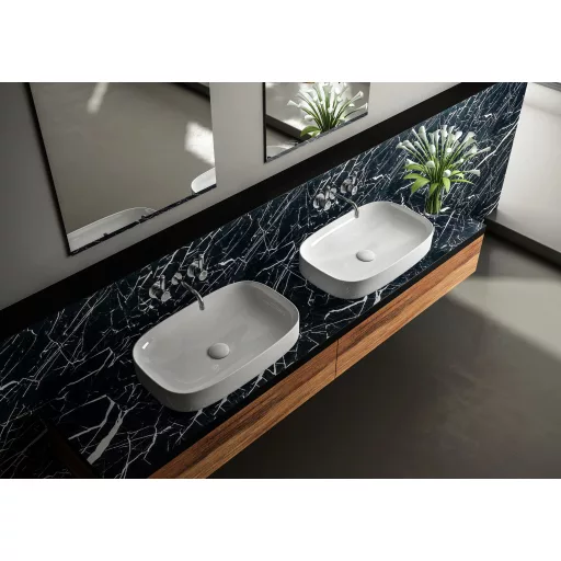 Sanovit MATTEO - PULTRA ültethető - Top Counter - porcelán mosdó -  - 65 x 40 cm
