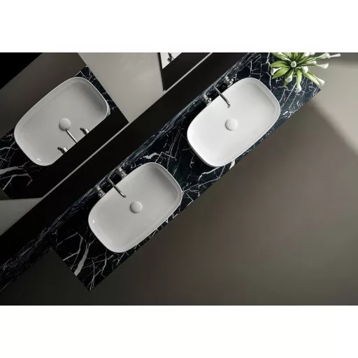 Sanovit MATTEO - PULTRA ültethető - Top Counter - porcelán mosdó -  - 65 x 40 cm
