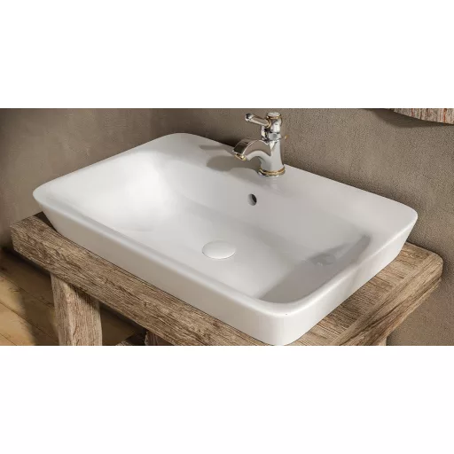 Sanovit - 3065 collections - PULTRA ültethető - Top Counter - porcelán mosdó -  - 65 x 45 cm