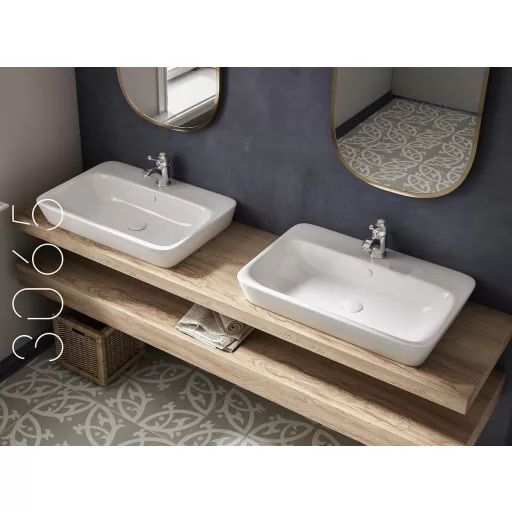 Sanovit - 3065 collections - PULTRA ültethető - Top Counter - porcelán mosdó -  - 65 x 45 cm