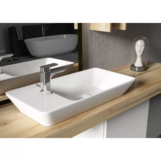 Sanovit - PULTRA ültethető - Top Counter- porcelán mosdó - bal vagy jobb csaplyukas -  - 70 x 35 cm