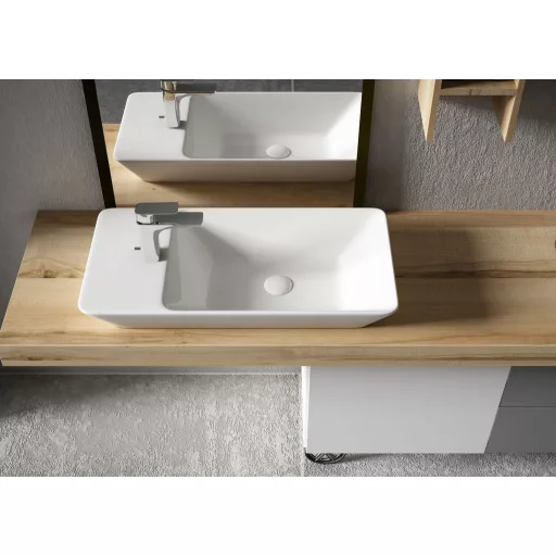 Sanovit - PULTRA ültethető - Top Counter- porcelán mosdó - bal vagy jobb csaplyukas -  - 70 x 35 cm