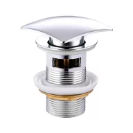   Klikk - klakk leeresztő - SZÖGLETES - KRÓM - túlfolyós modókagylóhoz 5/4"