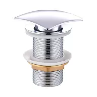   Klikk - klakk leeresztő - SZÖGLETES - KRÓM - túlfolyó NÉLKÜLI modókagylóhoz - 5/4"