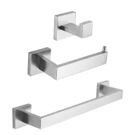   Viva INOX - fürdőszobai kiegészítő - Szett - fogas, wc papír tartó, törülközőtartó