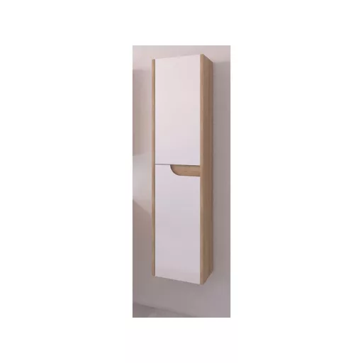 Piramida BETA fali fürdőszoba - állószekrény - FEHÉR-TÖLGY - 35 x 150 x 30 cm