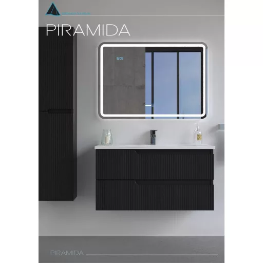 Piramida BETA fali fürdőszoba - állószekrény - PINO FEKETE - 35 x 150 x 30 cm