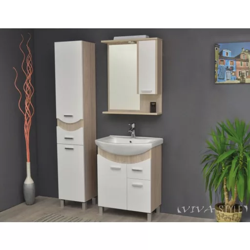 TMP ZX - SONOMA - Tükrös fürdőszobai szekrény LED világítással - 65 x 80 cm