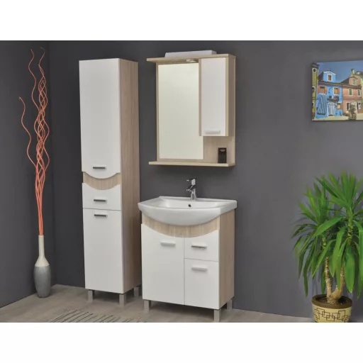TMP ZX - SONOMA - Tükrös fürdőszobai szekrény LED világítással - 55 x 80 cm
