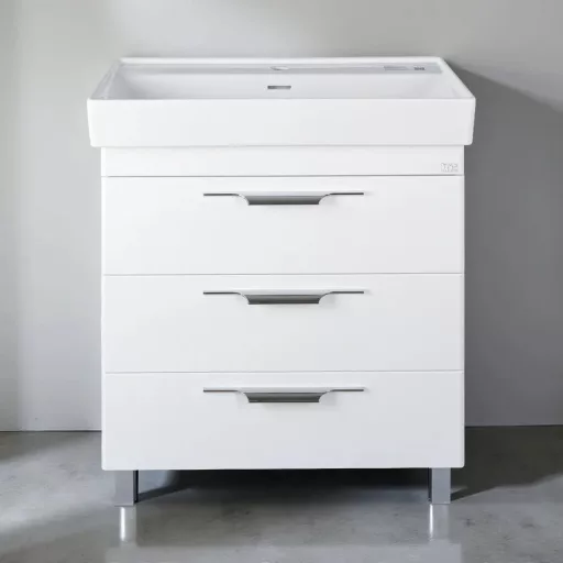 TMP TRIO 60 álló fürdőszobabútor - CeraStyle SHARP - 37100 mosdóval - 60 x 48 cm