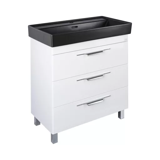 TMP TRIO 60 álló fürdőszobabútor - CeraStyle SHARP FEKETE mosdóval - 60 x 48 cm