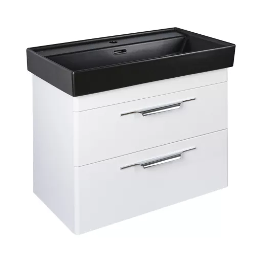 TMP LUX 80 fali fürdőszobabútor - CeraStyle SHARP FEKETE mosdóval - 80 x 48 cm