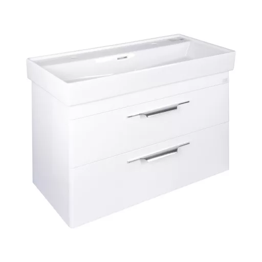 TMP LUX 100D fali fürdőszobabútor - CeraStyle SHARP 37600 DUPLA csaplyukas mosdóval - 100 x 48 cm