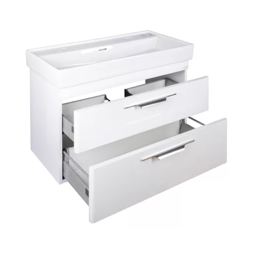 TMP LUX 100D fali fürdőszobabútor - CeraStyle SHARP 37600 DUPLA csaplyukas mosdóval - 100 x 48 cm