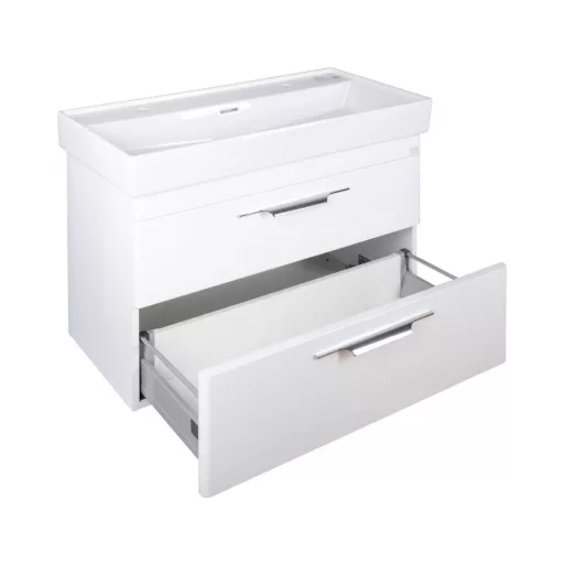 TMP LUX 100D fali fürdőszobabútor - CeraStyle SHARP 37600 DUPLA csaplyukas mosdóval - 100 x 48 cm