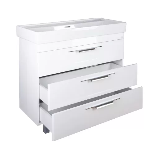 TMP TRIO 100D álló fürdőszobabútor - CeraStyle SHARP - 37600 DUPLA csaplyukas mosdóval - 100 x 48 cm