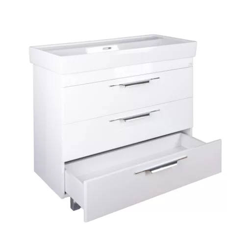 TMP TRIO 100D álló fürdőszobabútor - CeraStyle SHARP - 37600 DUPLA csaplyukas mosdóval - 100 x 48 cm