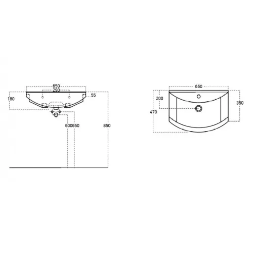 TMP ZX 65 - SONOMA - álló fürdőszobabútor - Sanovit ZENON - 6065 porcelán mosdóval - 65 x 47 cm