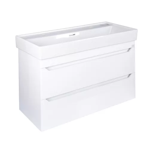 TMP SHARP 100 fali fürdőszobabútor - CeraStyle SHARP - 37600 DUPLA csaplyukas mosdóval - 100 x 48 cm