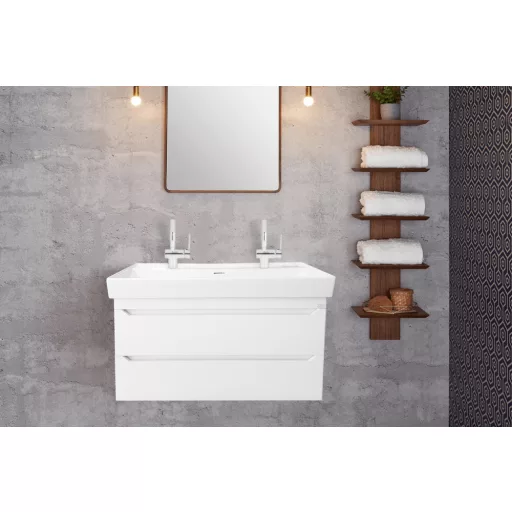 TMP SHARP 100 fali fürdőszobabútor - CeraStyle SHARP - 37600 DUPLA csaplyukas mosdóval - 100 x 48 cm